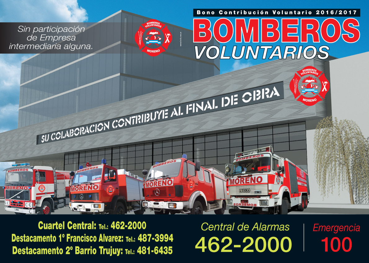 Bomberos Moreno 2016 Tapa